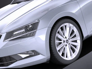 Skoda Superb Kombi 2017 vray 3D Model