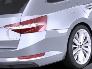 Skoda Superb Kombi 2017 vray 3Dモデル