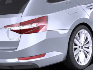 Skoda Superb Kombi 2017 vray 3D Model