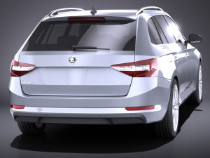 Skoda Superb Kombi 2017 vray 3Dモデル