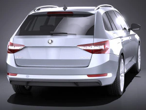 Skoda Superb Kombi 2017 vray 3D Model