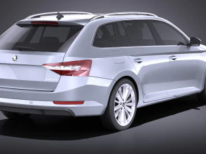 Skoda Superb Kombi 2017 vray 3D Model