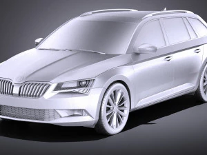 Skoda Superb Kombi 2017 vray 3D Model