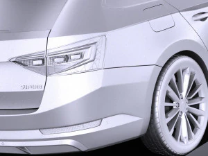 Skoda Superb Kombi 2017 vray 3D Model