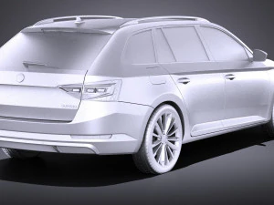 Skoda Superb Kombi 2017 vray 3D Model
