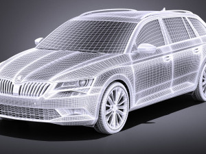 Skoda Superb Kombi 2017 vray 3Dモデル