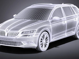 Skoda Superb Kombi 2017 vray 3D Model