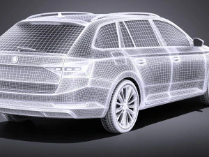 Skoda Superb Kombi 2017 vray 3D Model
