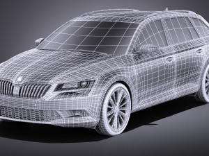 Skoda Superb Kombi 2017 vray 3Dモデル