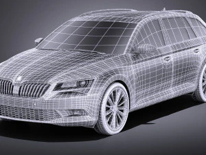 Skoda Superb Kombi 2017 vray 3D Model