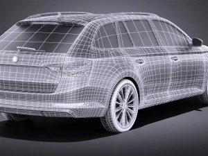 Skoda Superb Kombi 2017 vray 3D Model