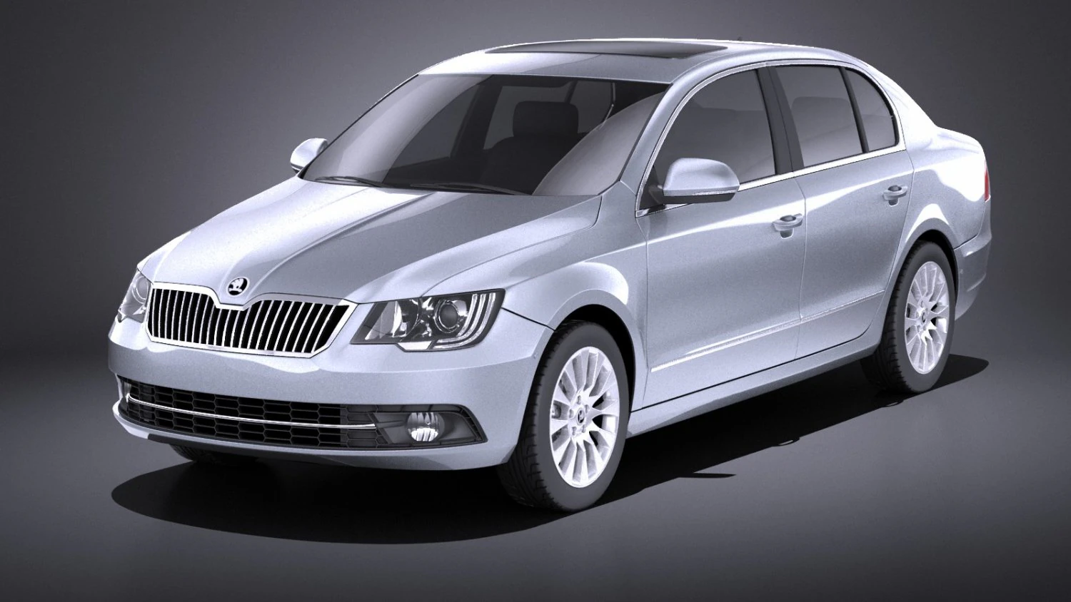 Skoda Superb Sedan 2014 vray 3D Model .c4d .max .obj .3ds .fbx .stl .blend 
