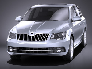 Skoda Superb Sedan 2014 vray 3D 모델