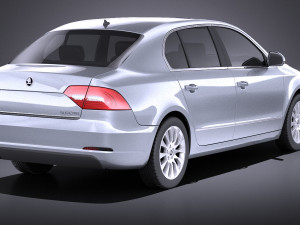 Skoda Superb Sedan 2014 vray 3D 모델