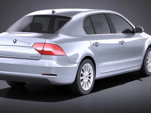 Skoda Superb Sedan 2014 vray 3D Model