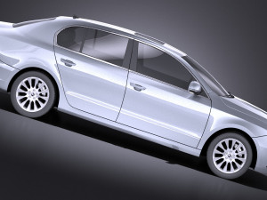 Skoda Superb Sedan 2014 vray 3D 모델