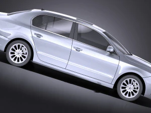 Skoda Superb Sedan 2014 vray 3D Model