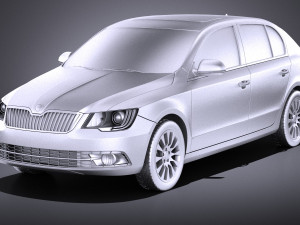 Skoda Superb Sedan 2014 vray 3D 모델