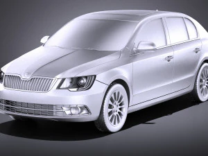 Skoda Superb Sedan 2014 vray 3D Model