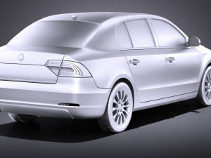 Skoda Superb Sedan 2014 vray 3D 모델