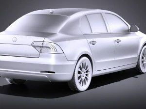 Skoda Superb Sedan 2014 vray 3D Model