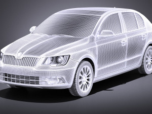 Skoda Superb Sedan 2014 vray 3D 모델