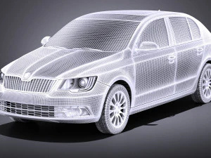 Skoda Superb Sedan 2014 vray 3D Model