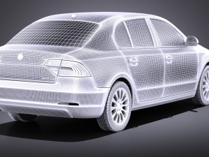 Skoda Superb Sedan 2014 vray 3D 모델