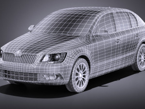 Skoda Superb Sedan 2014 vray 3D 모델