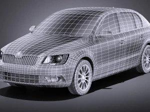 Skoda Superb Sedan 2014 vray 3D Model