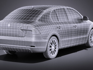 Skoda Superb Sedan 2014 vray 3D 모델