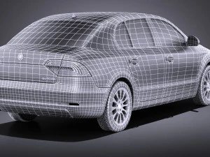 Skoda Superb Sedan 2014 vray 3D Model