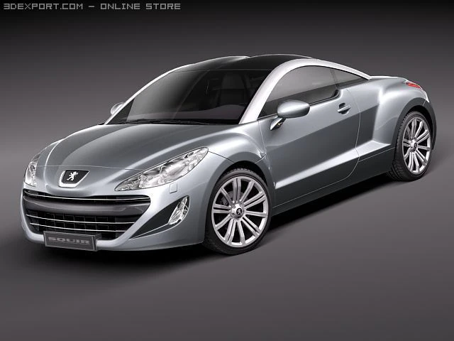 Peugeot RCZ 2011 3D Model .c4d .max .obj .3ds .fbx .stl .blend 