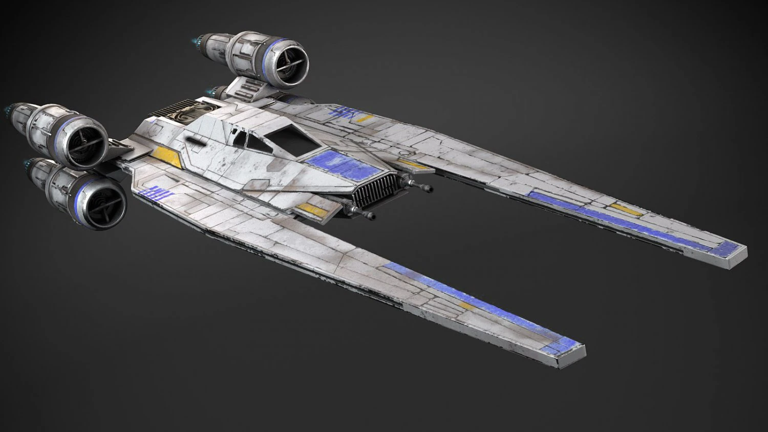 Ala U di Star Wars Modello 3D .c4d .max .obj .3ds .fbx .stl .blend