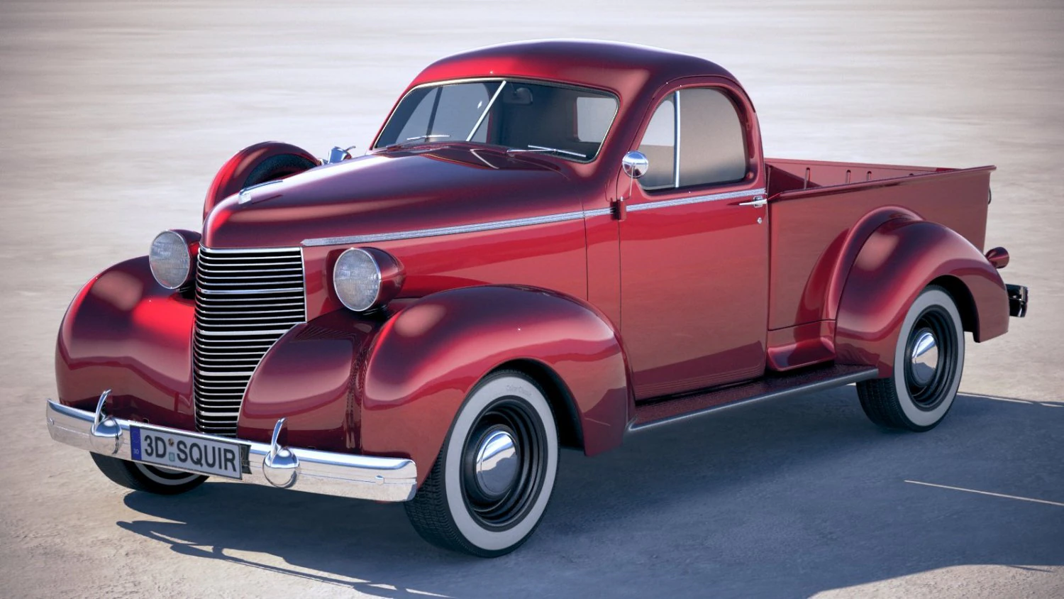 Studebaker Coupe Express 1938 3D Model .c4d .max .obj .3ds .fbx .stl .blend 