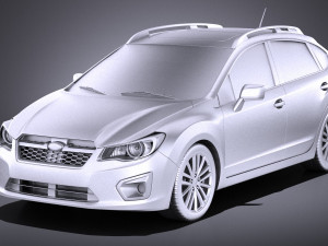 Subaru Impreza 5-door 2013 vray Modello 3D