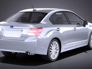 Subaru Impreza 2013 Sedan vray 3D 模型