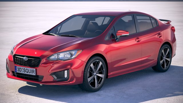 Subaru Impreza 2017 3D Model .c4d .max .obj .3ds .fbx .stl .blend