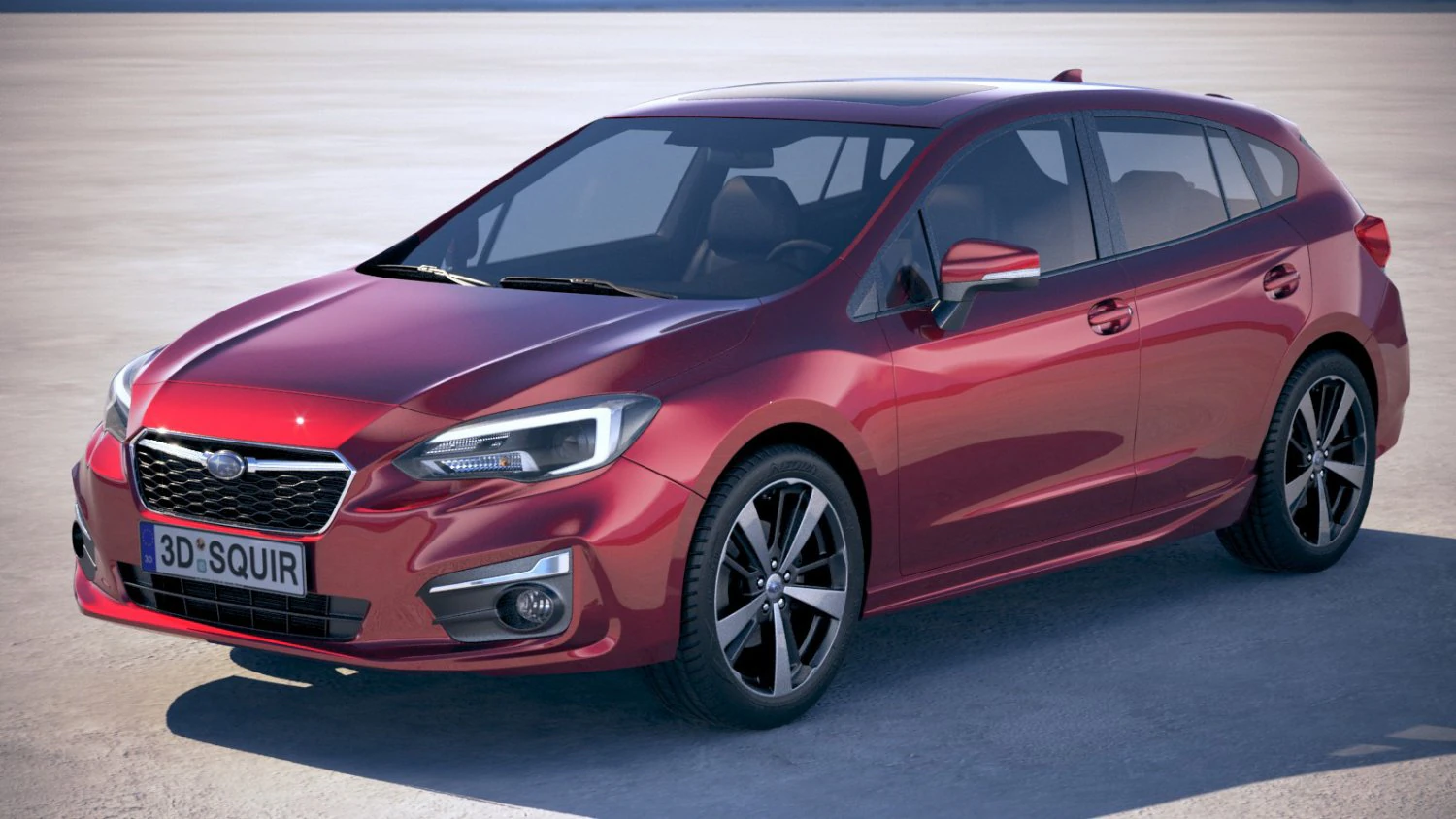 Subaru Impreza Estate EU 2018 3D Model .c4d .max .obj .3ds .fbx .stl .blend