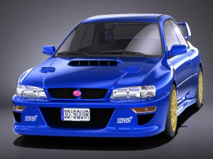 Subaru Impreza STI 22B 1993-2000 vray 3D Model