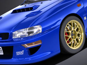Subaru Impreza STI 22B 1993-2000 vray 3D Model