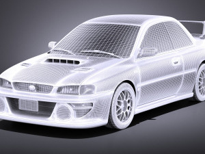 Subaru Impreza STI 22B 1993-2000 vray Modelo 3D