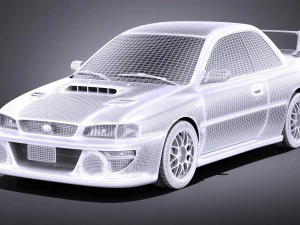 Subaru Impreza STI 22B 1993-2000 vray 3D Model