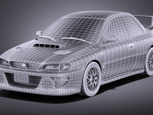 Subaru Impreza STI 22B 1993-2000 vray Modelo 3D