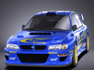 Subaru Impreza STI 22b WRC 1993-2000 vray Model 3D