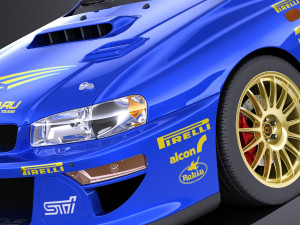 Subaru Impreza STI 22b WRC 1993-2000 vray Model 3D