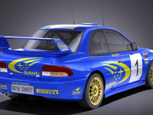 Subaru Impreza STI 22b WRC 1993-2000 vray Model 3D