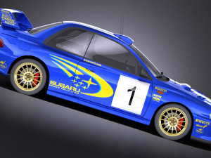 Subaru Impreza STI 22b WRC 1993-2000 vray Model 3D