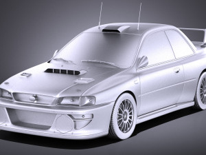 Subaru Impreza STI 22b WRC 1993-2000 vray Model 3D