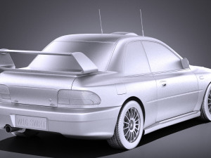 Subaru Impreza STI 22b WRC 1993-2000 vray Model 3D